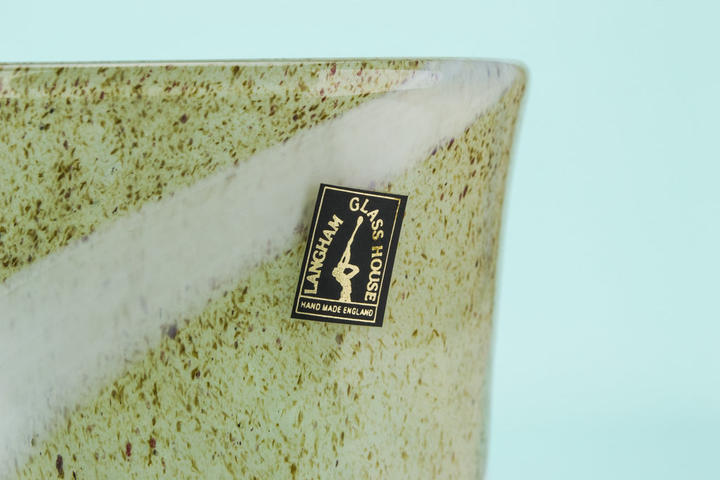 Grey mottled glass vase