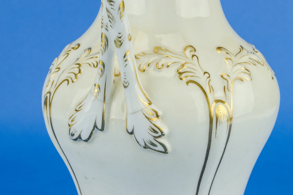White and gold flower jug