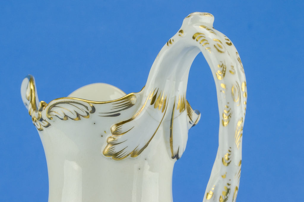 White and gold flower jug