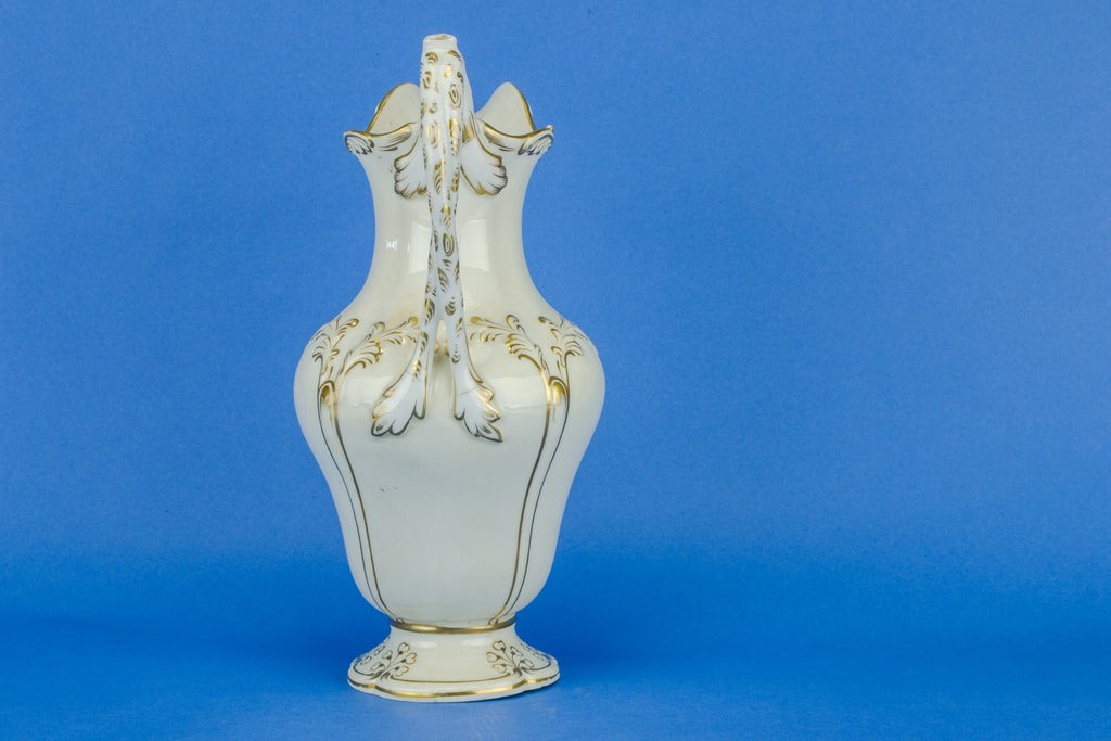 White and gold flower jug