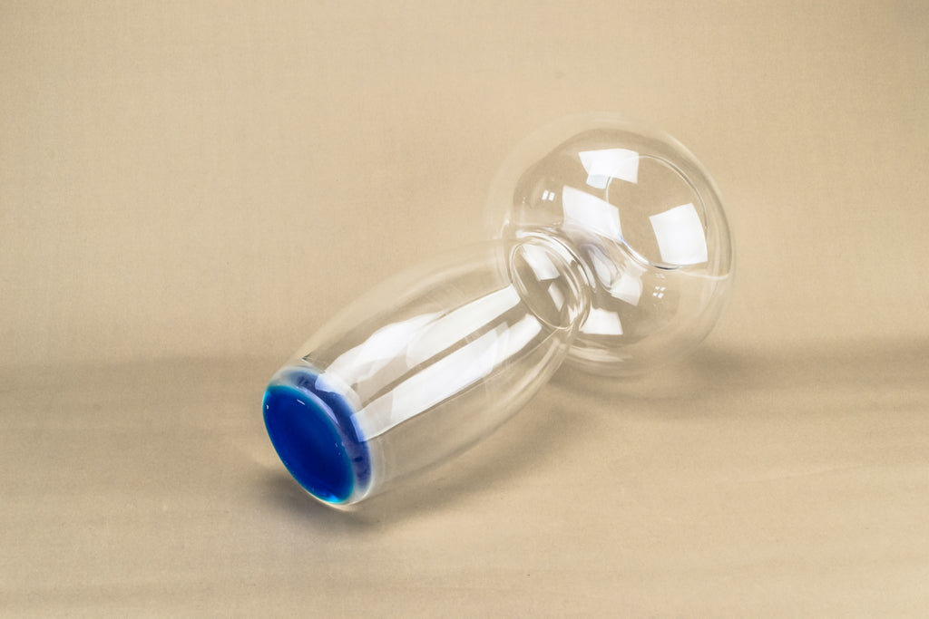 Blue glass vase