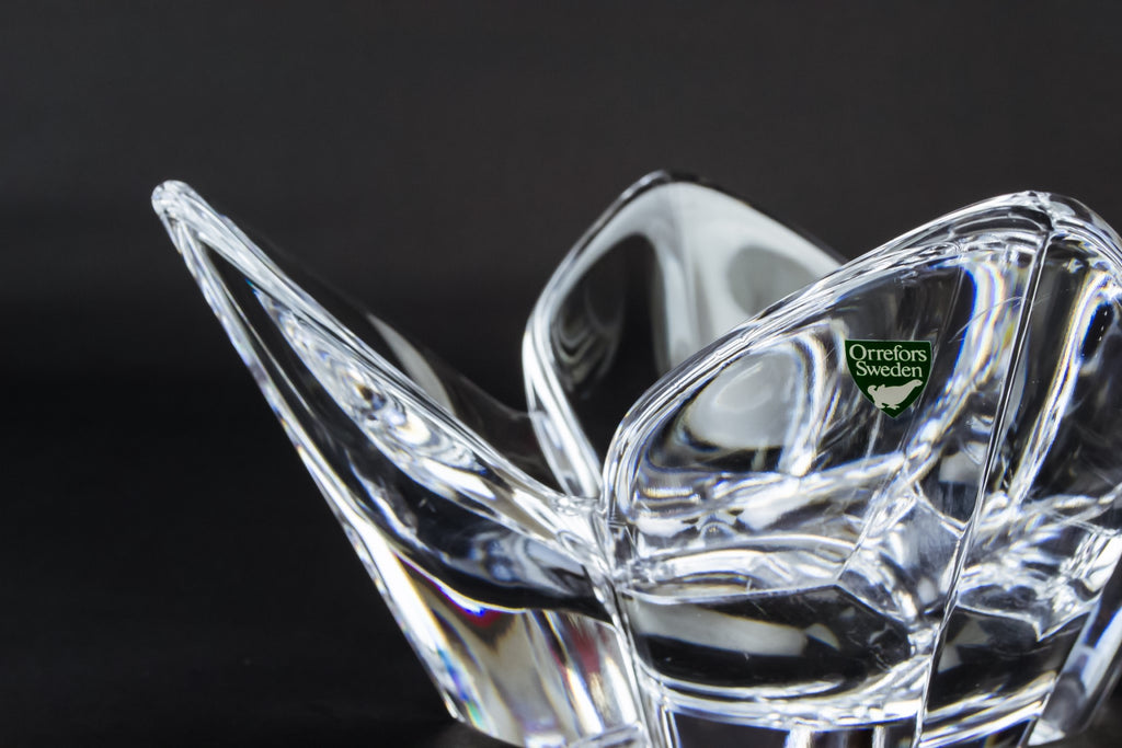 Orrefors glass Lotus bowl