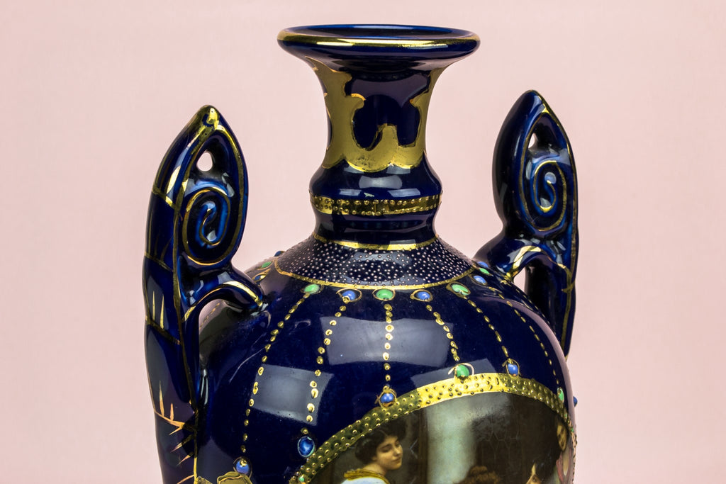 Flow blue flower vase