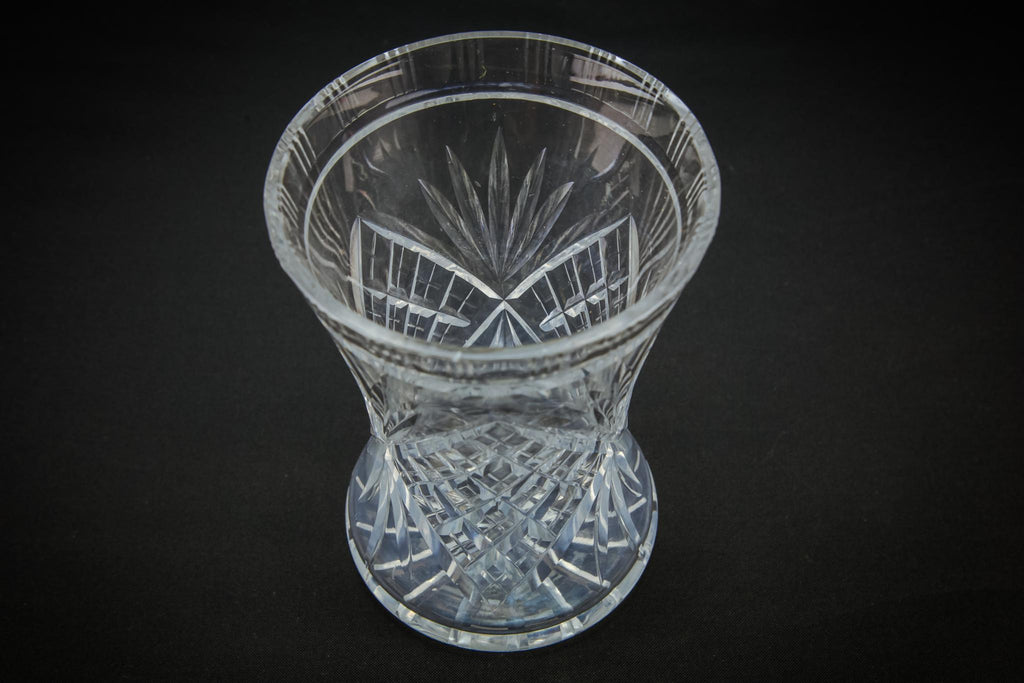 Medium Cut Glass Vase, mid 20th C