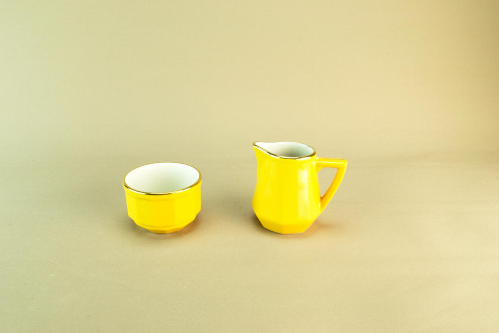 Revol yellow creamer and sugar bowl