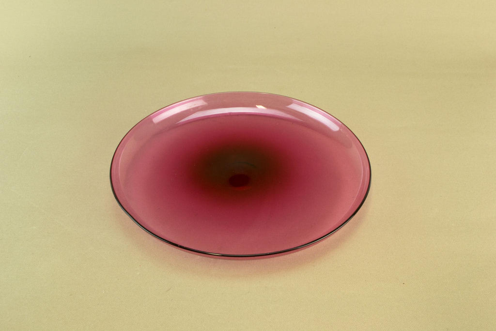 Cranberry red glass dish, early 1900s