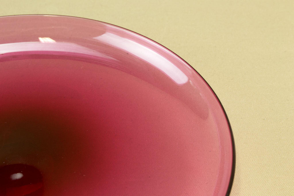 Cranberry red glass dish, early 1900s