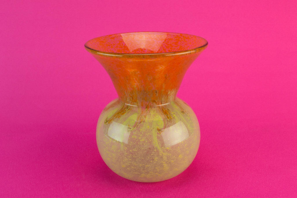 Vasart yellow glass vase, 1960s