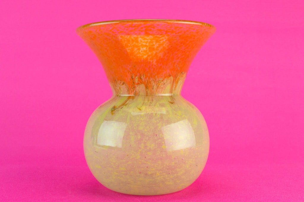 Vasart yellow glass vase, 1960s