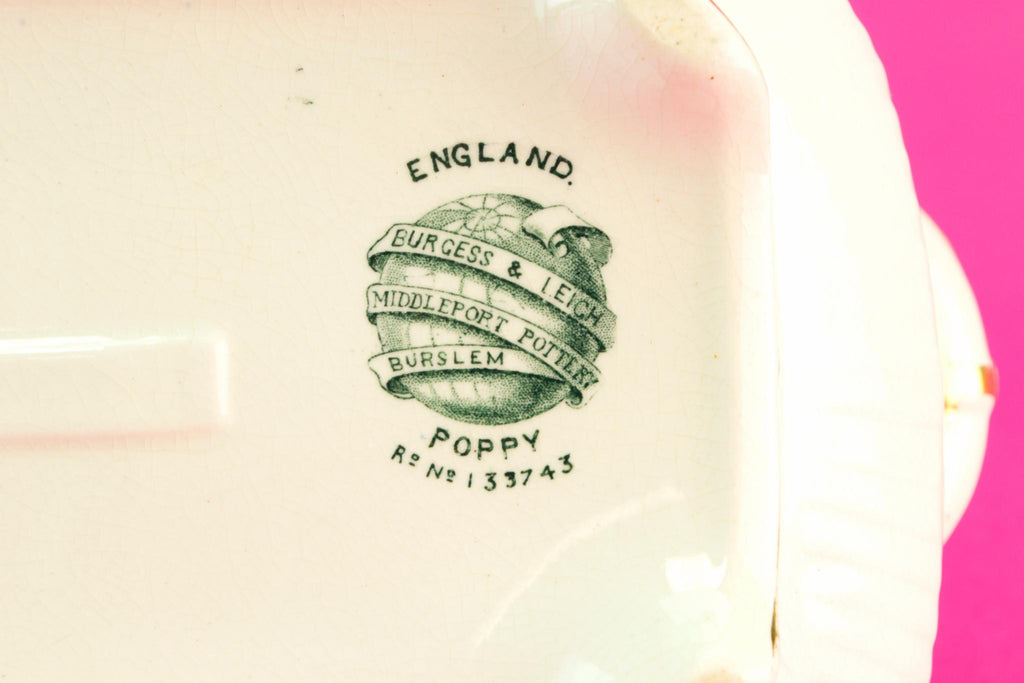 Small green floral serving bowl, 1880s