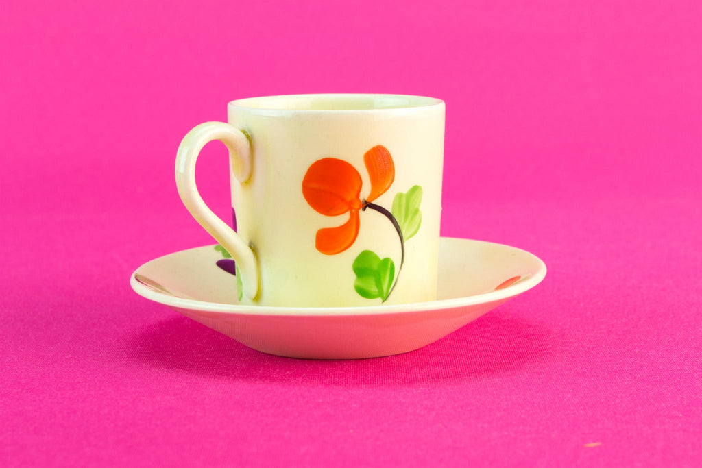 Floral coffee can, mid 20th c
