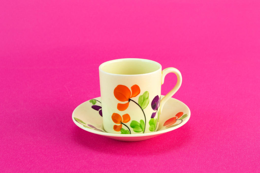 Floral coffee can, mid 20th c