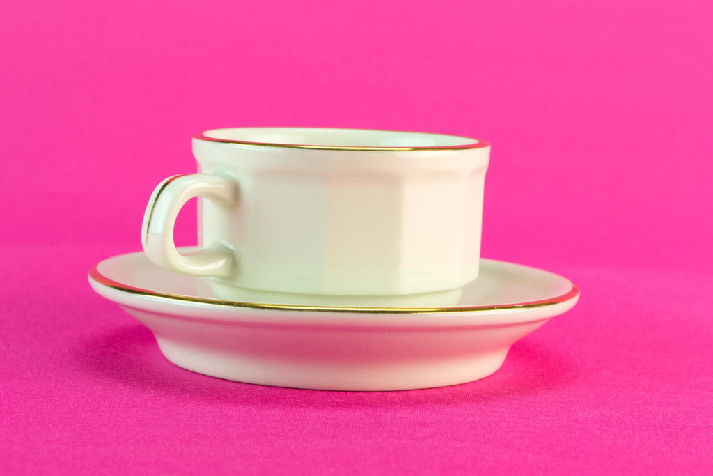 White coffee cup and saucer