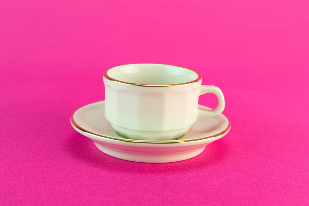 White coffee cup and saucer