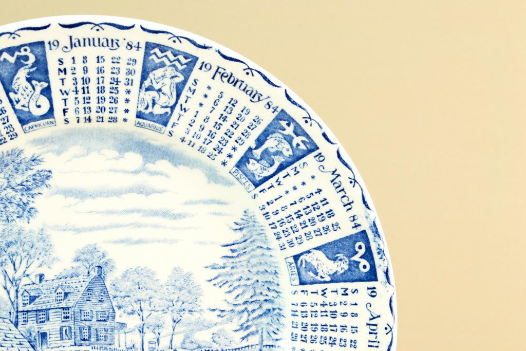 Decorative calendar plate, 1984