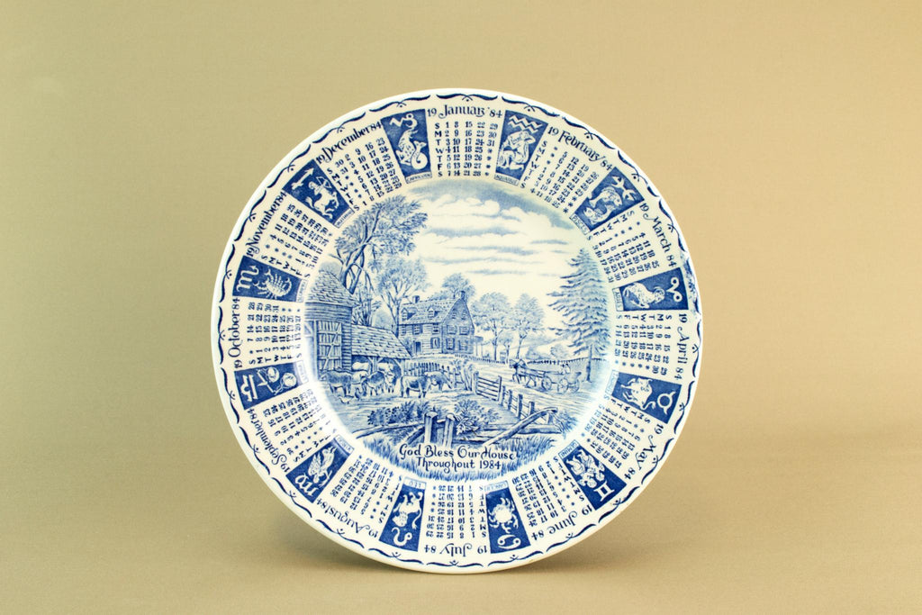 Decorative calendar plate, 1984