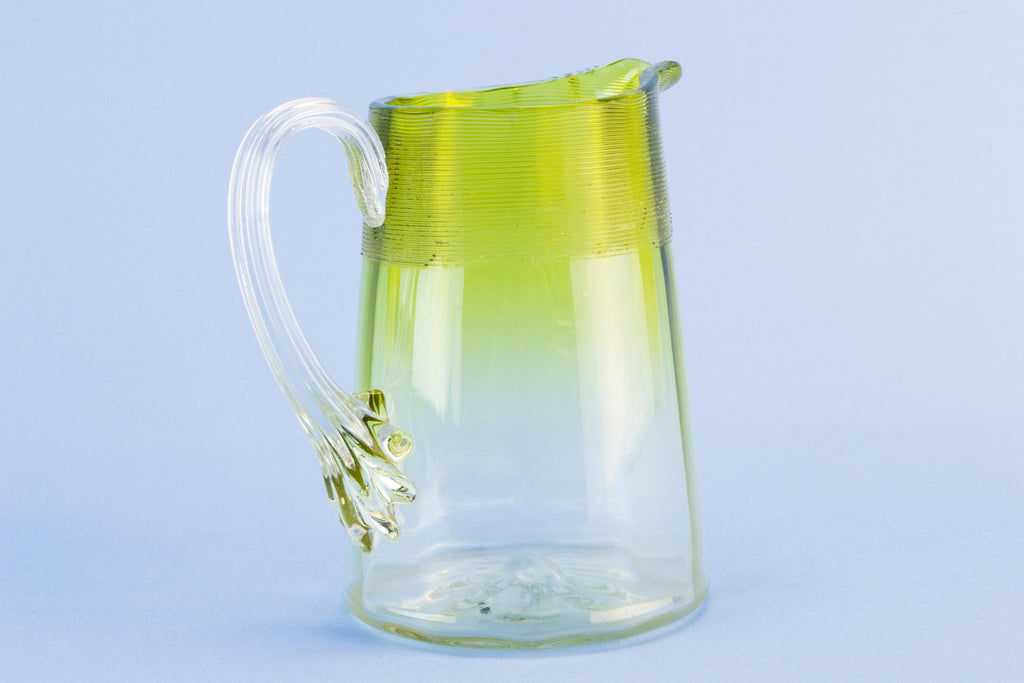Green glass jug, late 19th century