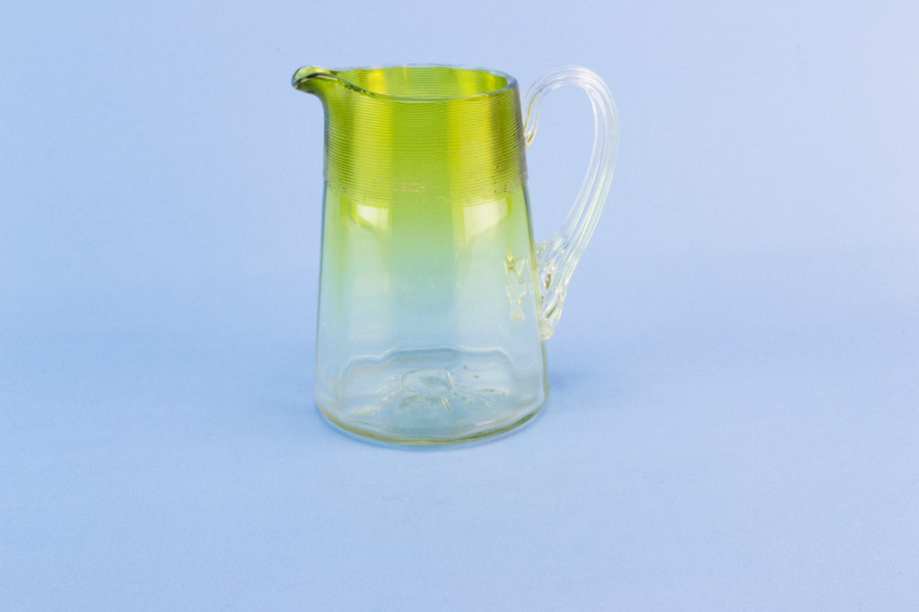 Green glass jug, late 19th century