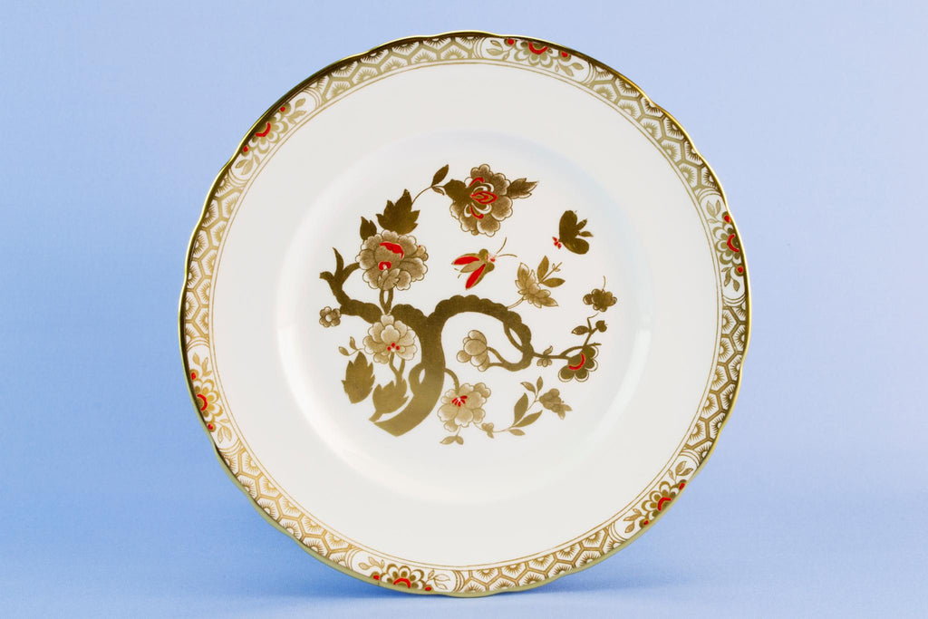 Gold & red tea set for two, 1950s