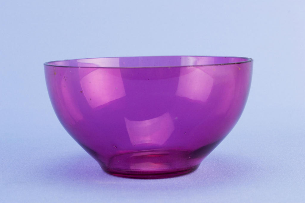 Cranberry red glass bowl, 1930s
