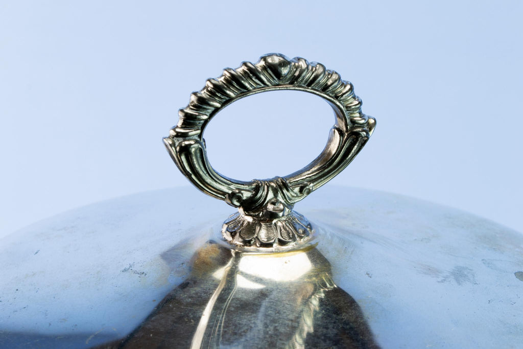 Silver plated ice bucket and tongs, mid 20th c