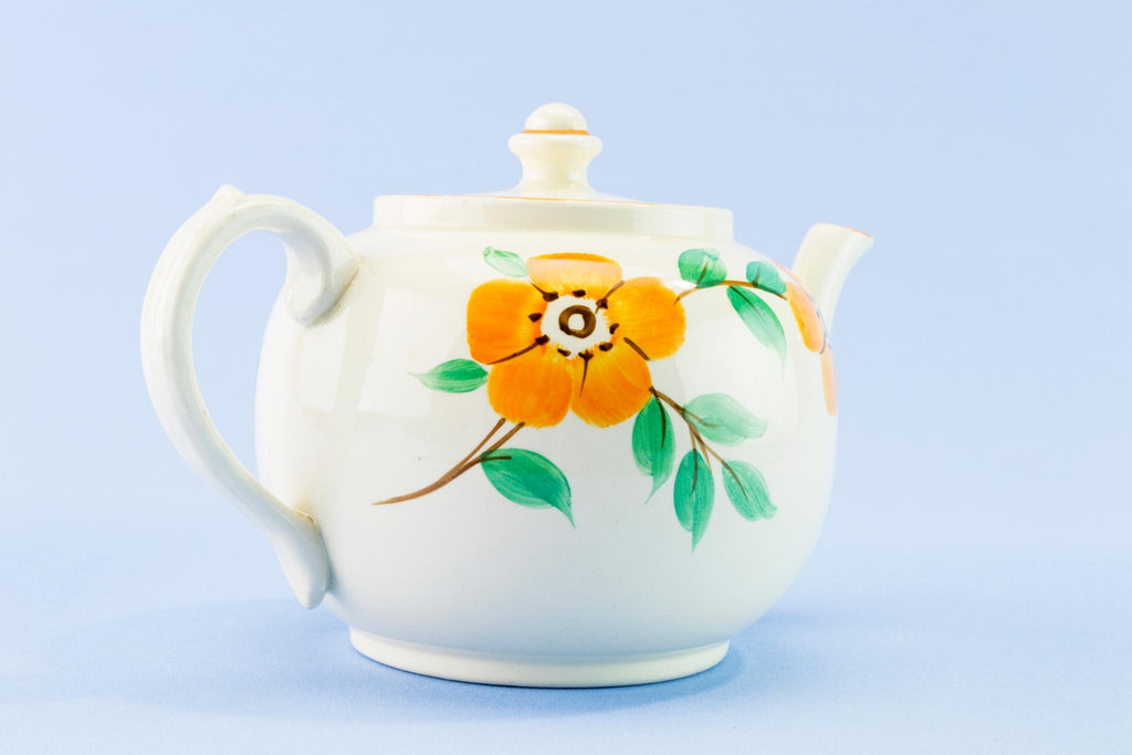 Floral globular teapot, 1930s