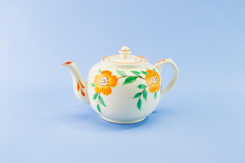 Floral globular teapot, 1930s