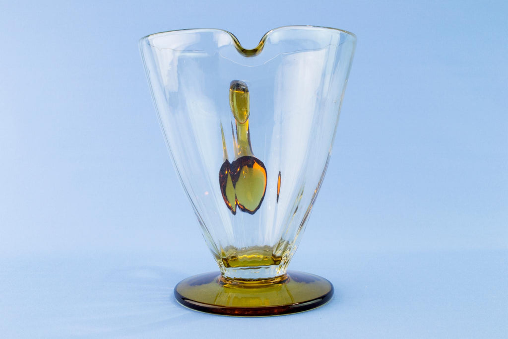 Two tone glass jug, mid 20th century