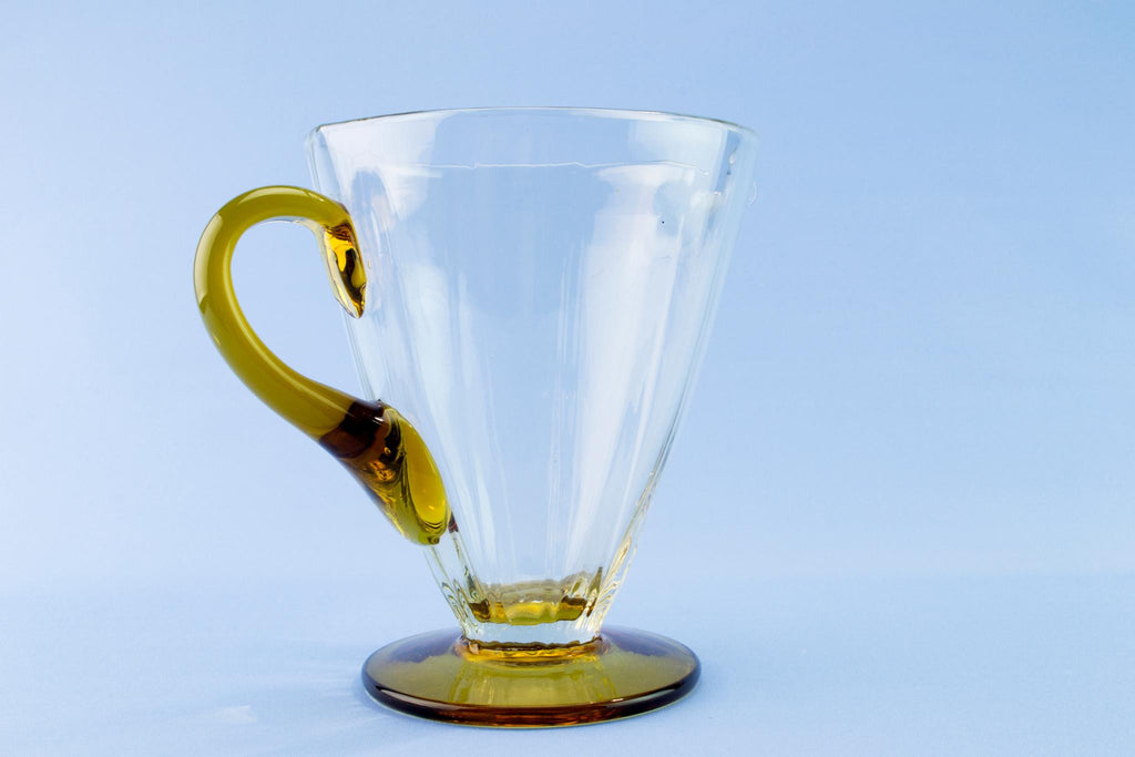 Two tone glass jug, mid 20th century