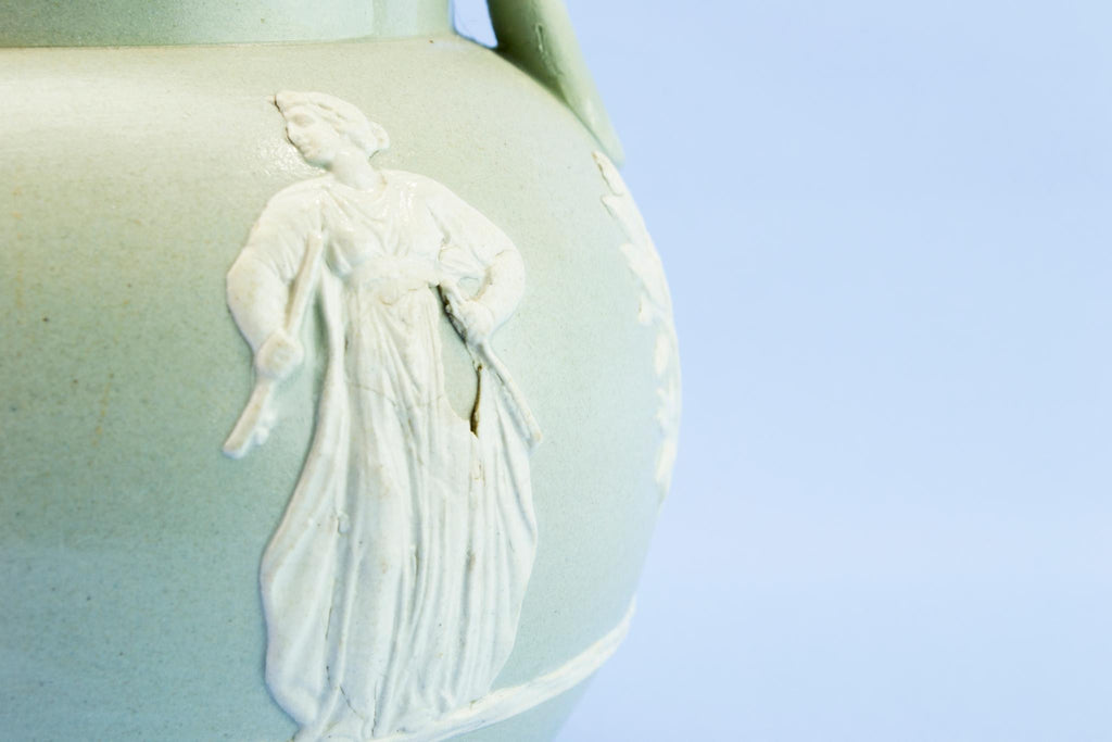 Globular green teapot, circa 1900