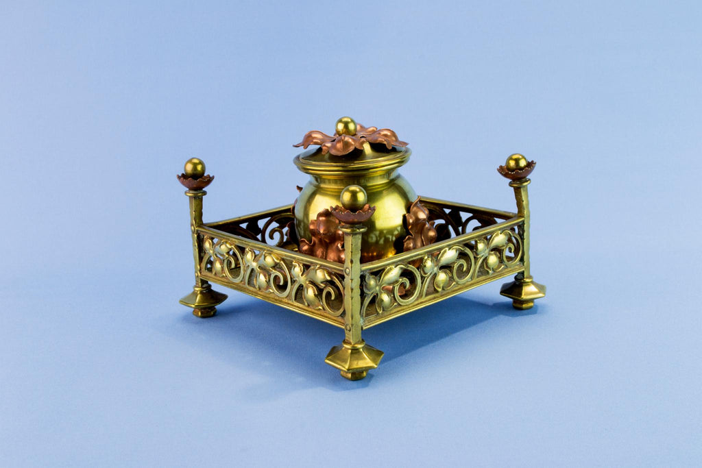 Gothic Revival inkwell, circa 1880