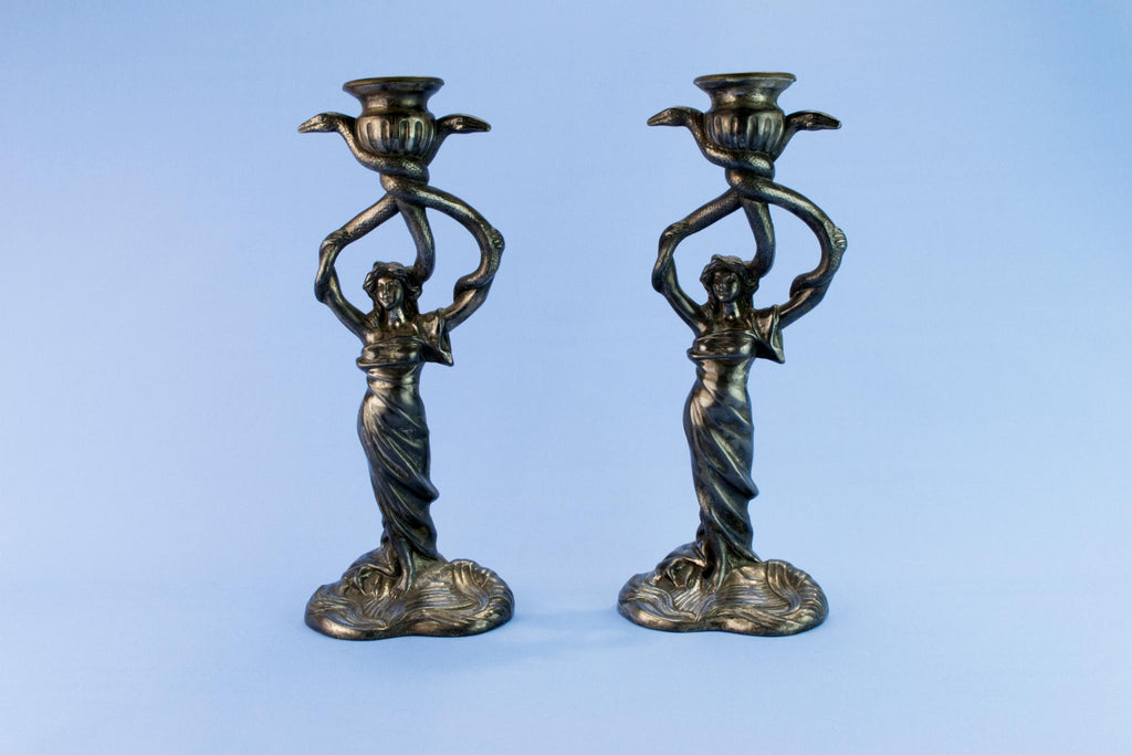 Art Nouveau candlesticks, circa 1900