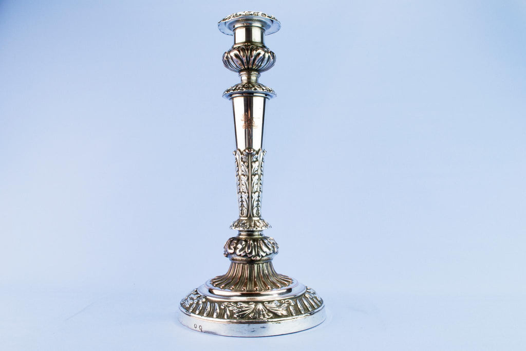Pair of silver plated candlesticks, circa 1830
