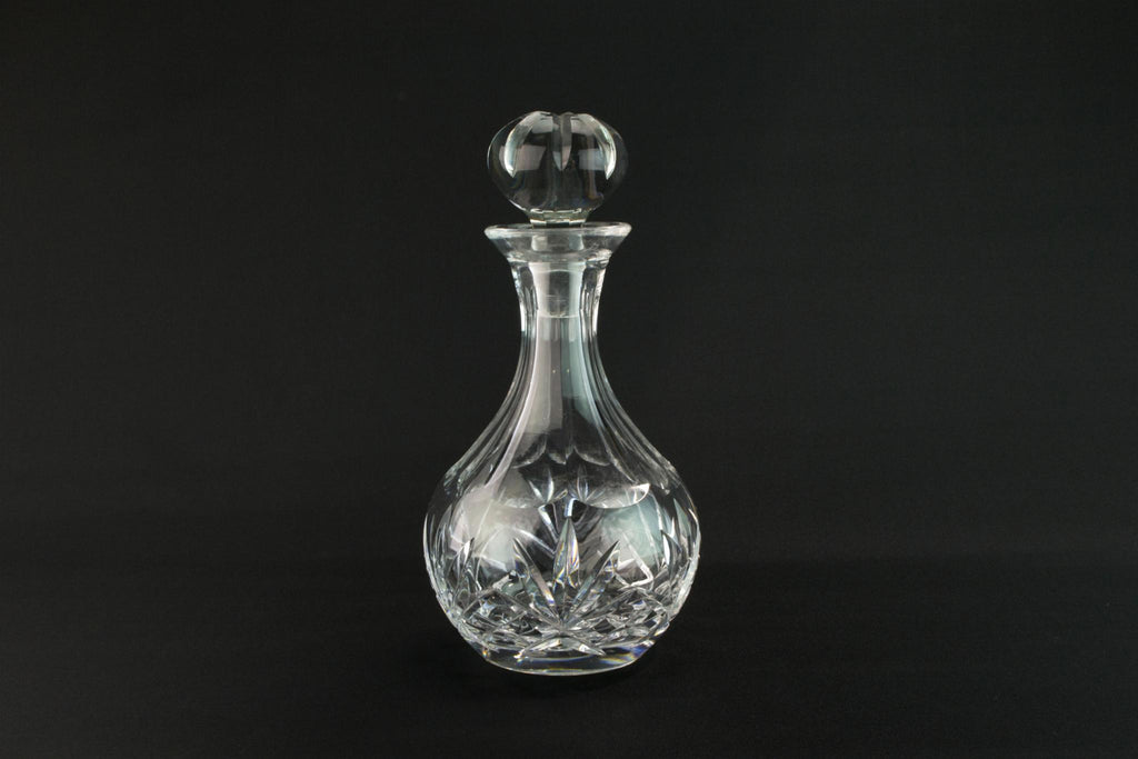 Heavy cut glass decanter, late 20th c