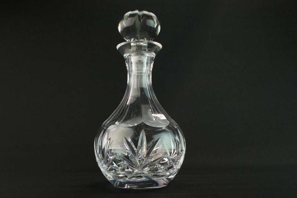Heavy cut glass decanter, late 20th c
