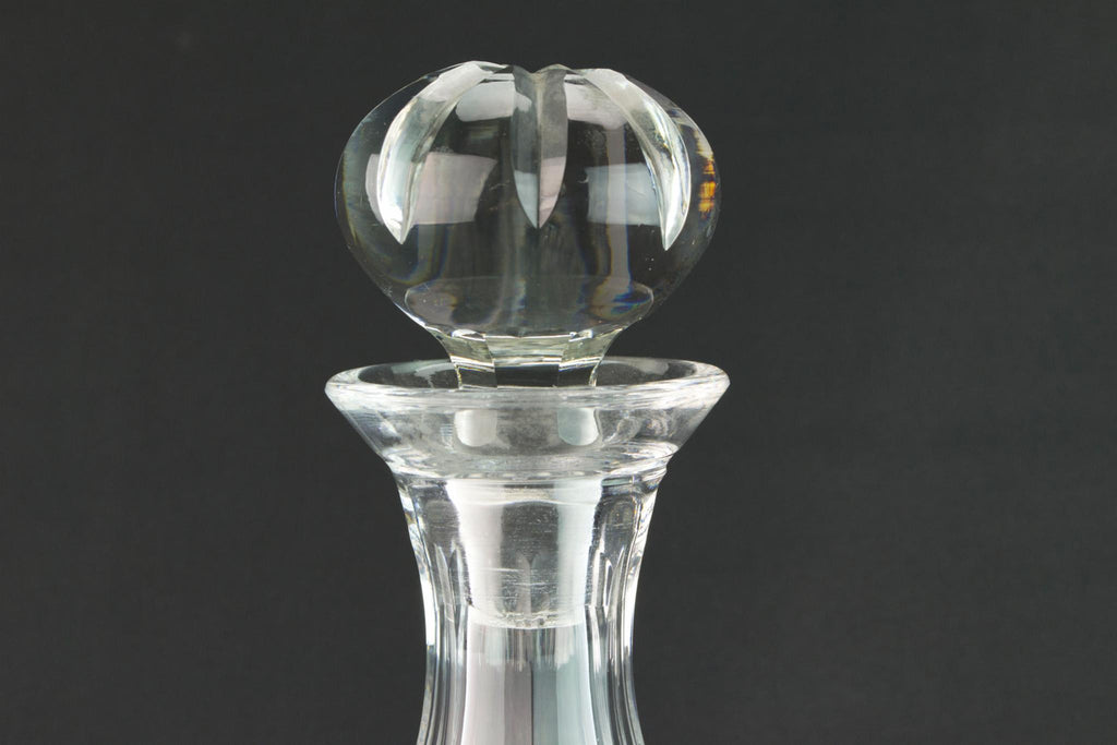 Heavy cut glass decanter, late 20th c