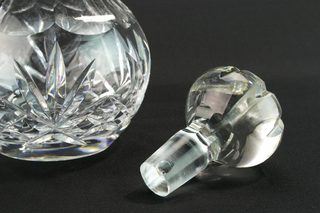 Heavy cut glass decanter, late 20th c