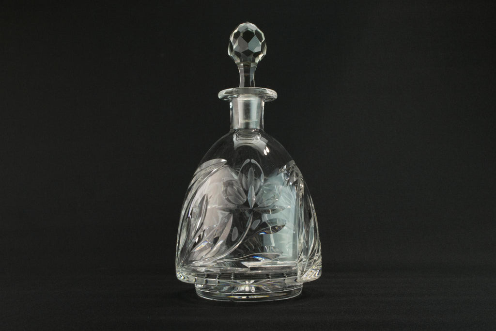 Floral glass whisky decanter