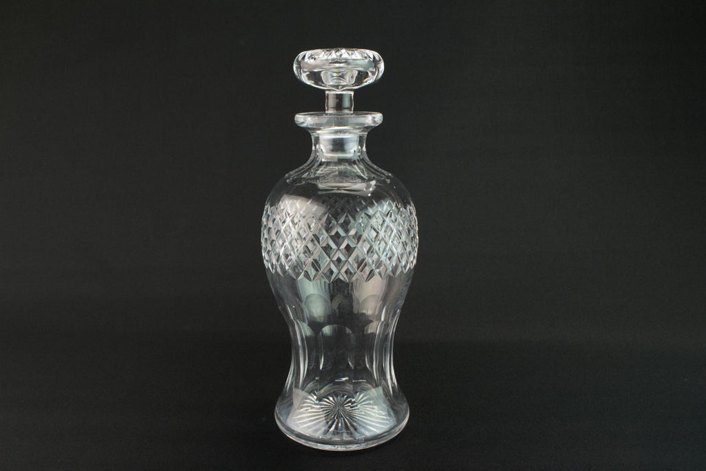 Cut glass thistle decanter, mid 20th c