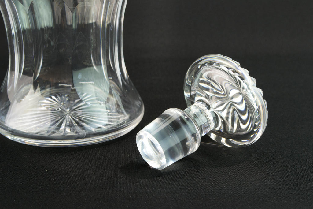 Cut glass thistle decanter, mid 20th c