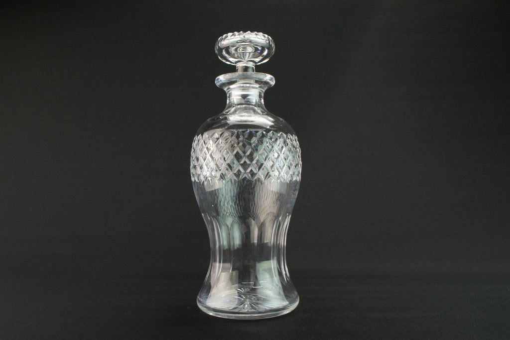 Cut glass thistle decanter, mid 20th c