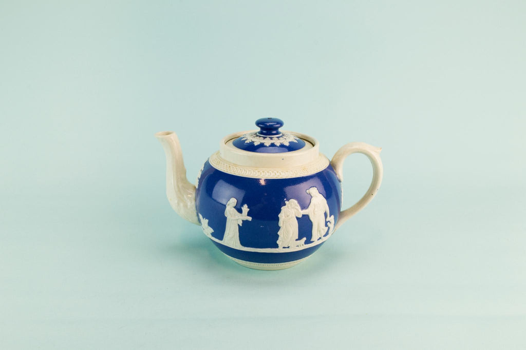 Blue and white medium teapot, circa 1900