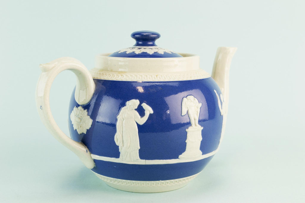 Blue and white medium teapot, circa 1900