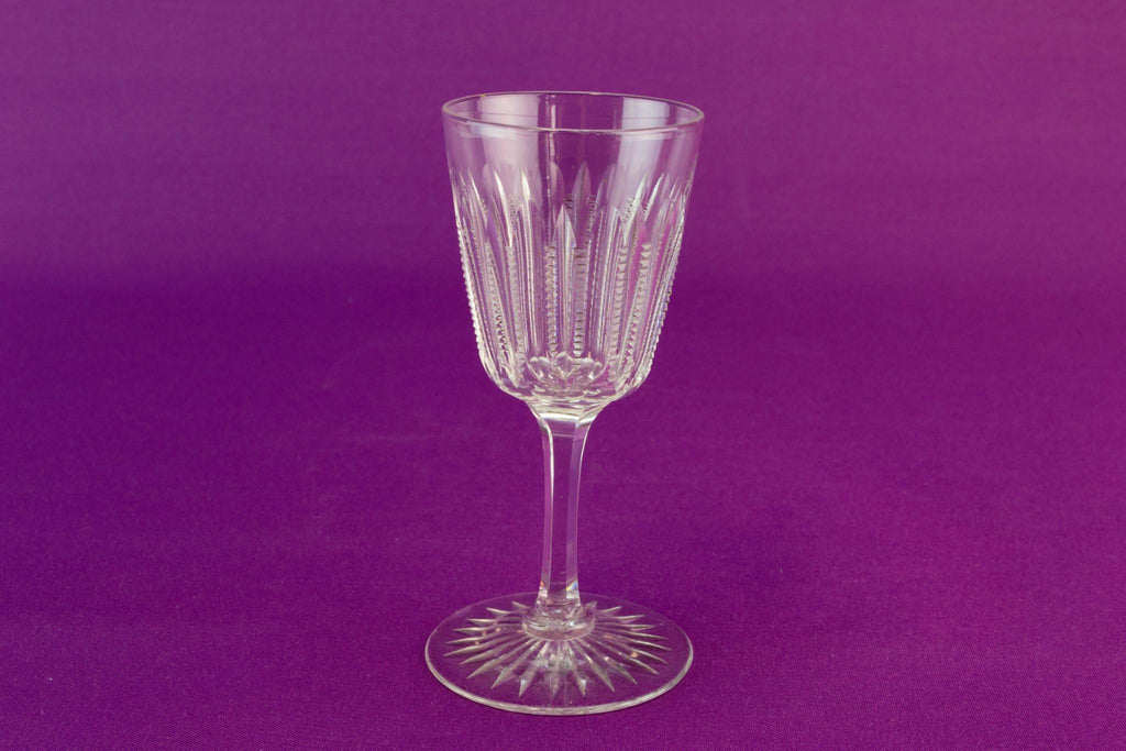 6 ripple cut port glasses, circa 1910
