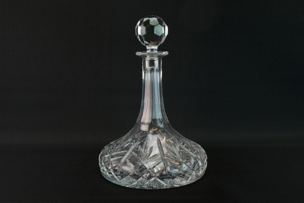 Cut glass ship decanter, late 20th c