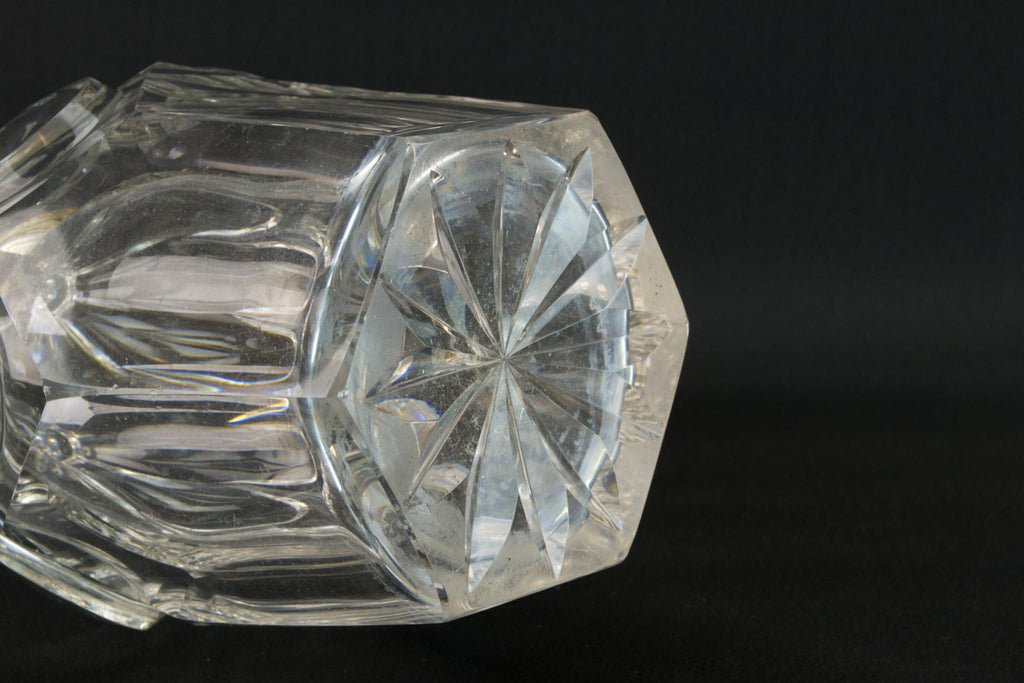 Cut glass hexagonal decanter, mid 19th c