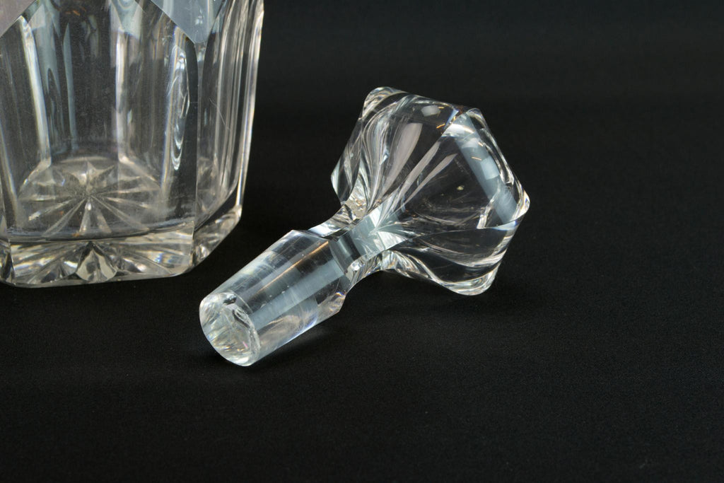 Cut glass hexagonal decanter, mid 19th c
