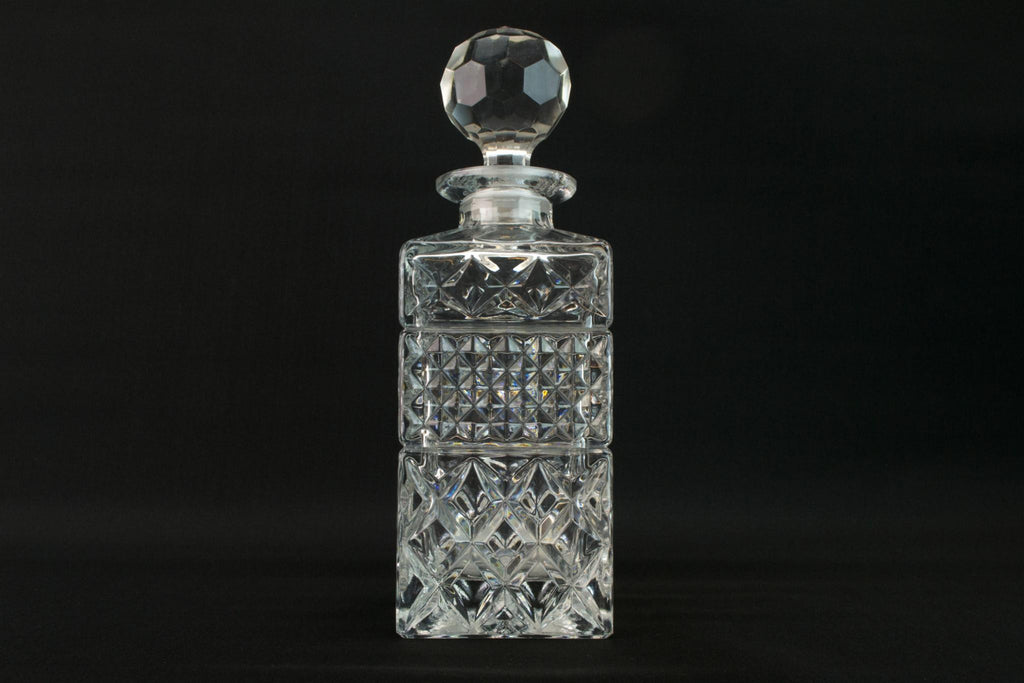 Square glass whisky decanter