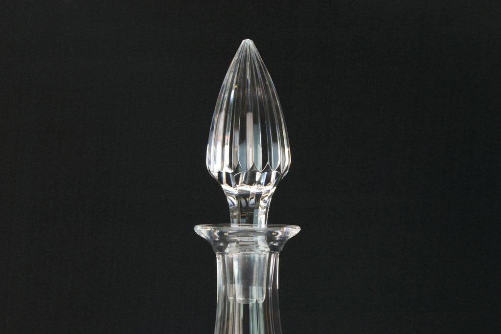 Large cut glass floral decanter