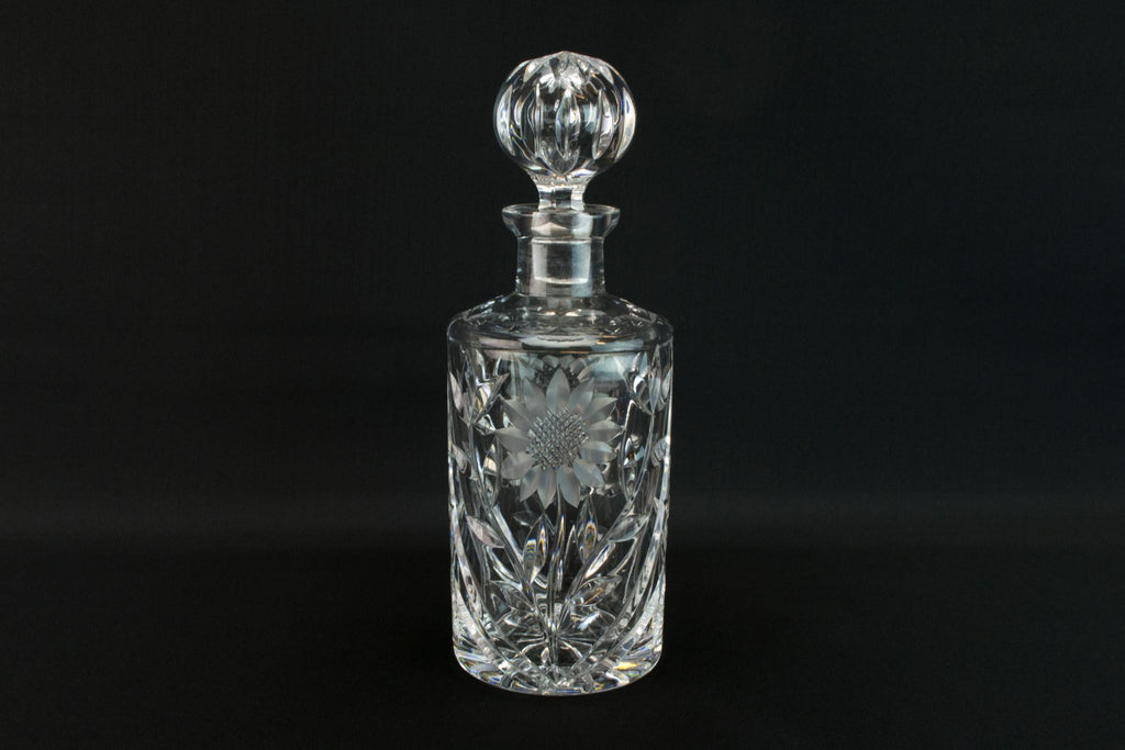 Cut glass whisky round decanter